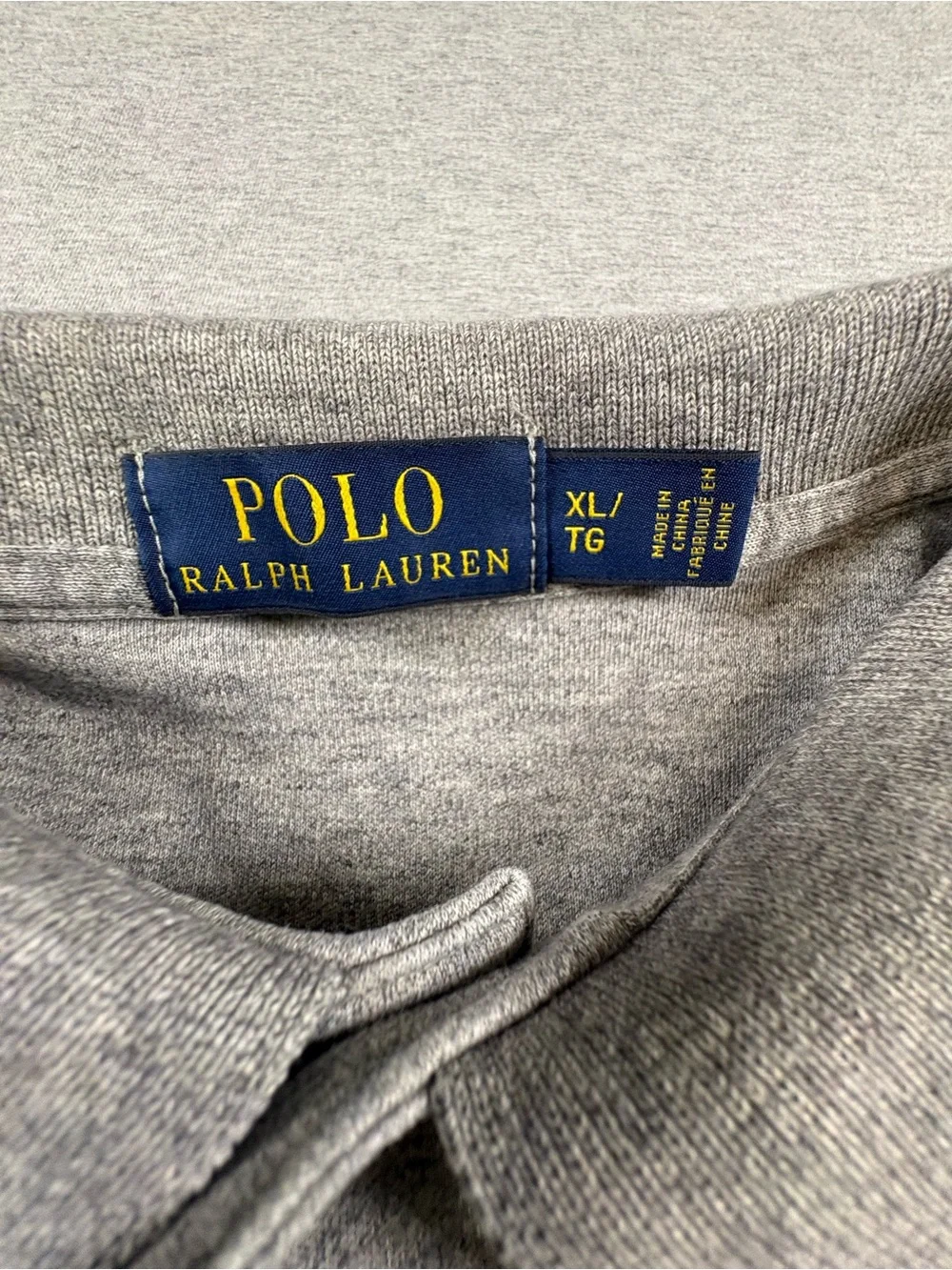 Polo Ralph Lauren Men XL Gray 100% Cotton Classic Fit Polo Shirt Navy Pony Logo